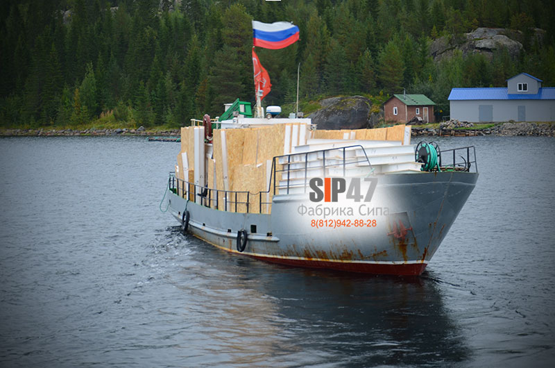 Доставка СИП- домокомплекта из Комбо- СИП- панелей на остров в Белом море